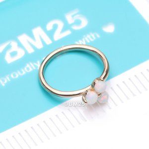 14 Karat Gold Brilliant Trinity Fire Opal Sparkle Bendable Hoop Ring